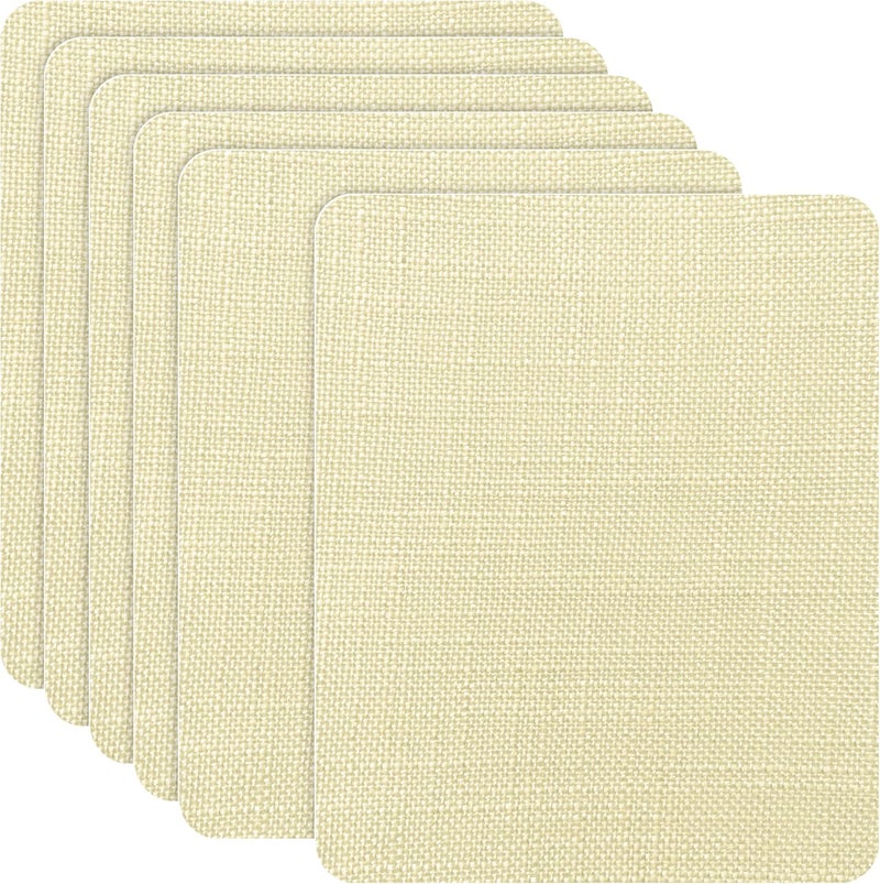 Azobur Coarse Linen Repair Patches, 6 Piece Self-Adhesive Linen Fabric Patches, Multi Color, Can be Used for Linen Sofa Repair and Linen Clothes Repair, Quick Fix Sofa.(Cream-Yellow) - Image 1